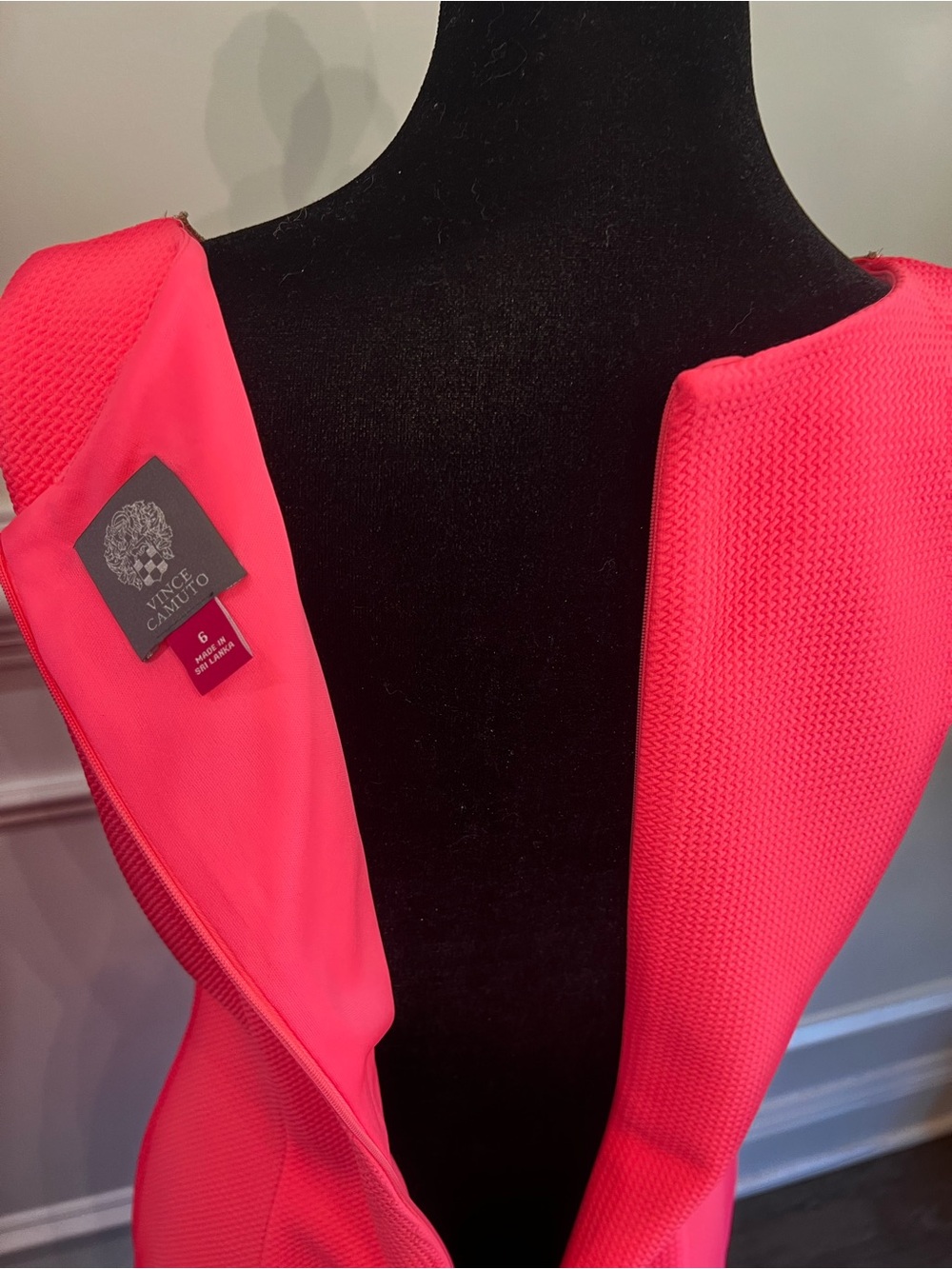 Vince Camuto Hot Pink V-Neck Embellished Shift Dress - Picture 4 of 5